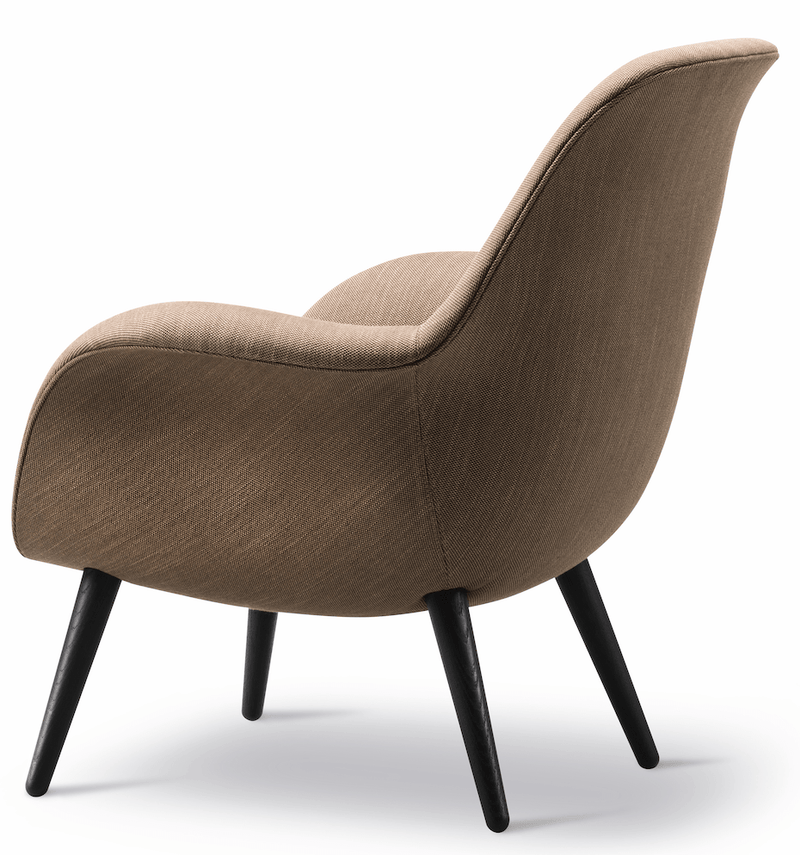 Swoon Lounge Petit Wood Base - Black Lacquered Oak - Fredericia - Chairs - Harald 343 - HORNE