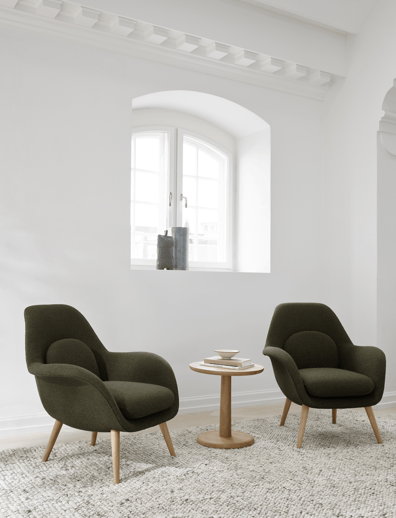 Swoon Lounge Petit Wood Base - Oiled Oak - Fredericia - Chairs - Hallingdal 130 - HORNE