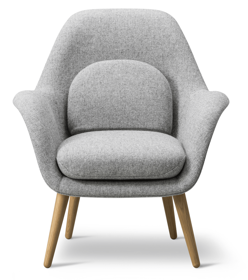 Swoon Lounge Petit Wood Base - Oiled Oak - Fredericia - Chairs - Hallingdal 130 - HORNE