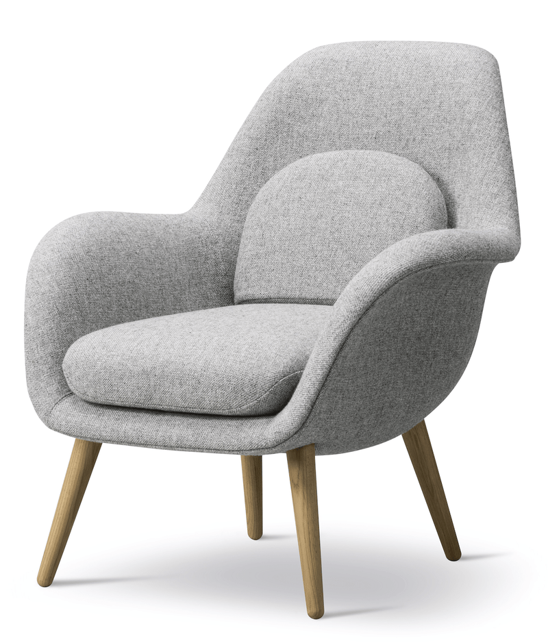 Swoon Lounge Petit Wood Base - Oiled Oak - Fredericia - Chairs - Hallingdal 130 - HORNE