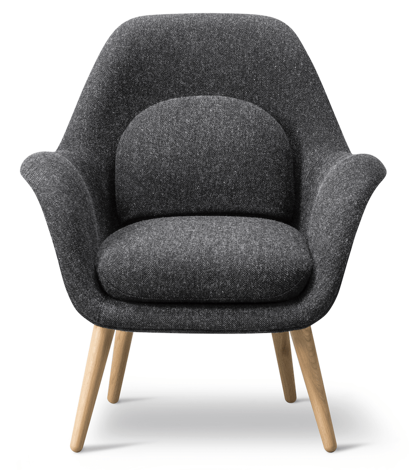 Swoon Lounge Petit Wood Base - Oiled Oak - Fredericia - Chairs - Hallingdal 130 - HORNE