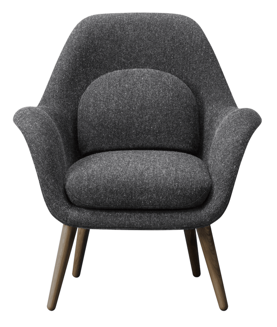 Swoon Lounge Petit Wood Base - Walnut - Fredericia - Chairs - Hallingdal 180 - HORNE