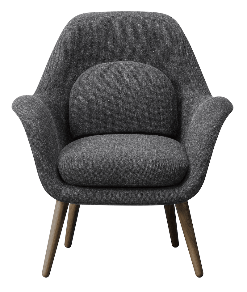 Swoon Lounge Petit Wood Base - Walnut - Fredericia - Chairs - Hallingdal 180 - HORNE