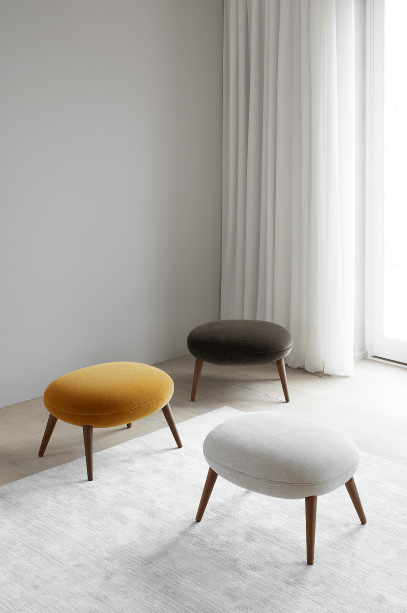 Swoon Ottoman - Black Lacquered Oak - Fredericia - Stools + Benches + Ottomans - HORNE