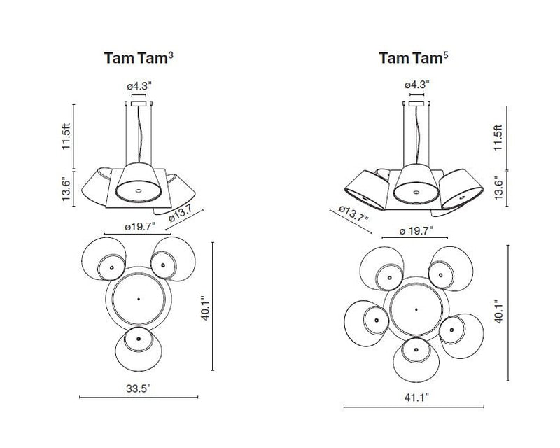 Tam Tam Pendant - 3 Shades - Marset - Chandeliers - Black - Black - HORNE