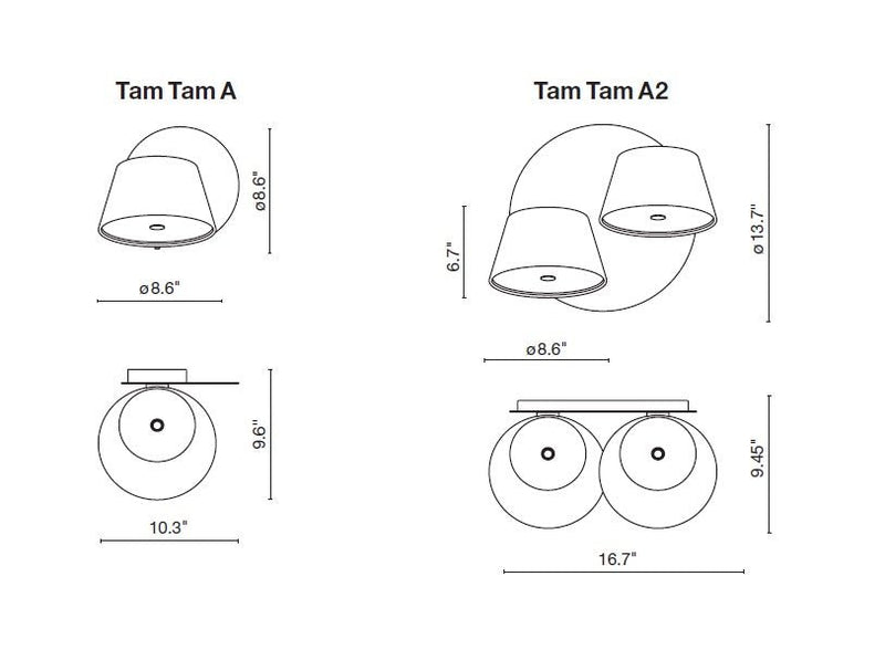 Tam Tam Wall Sconce - Double Shade