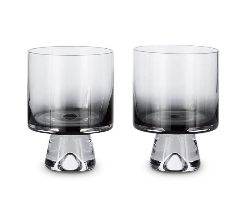 Tank Low Ball Glass Black - Set of 2 - Tom Dixon - Beer + Cocktail Glasses - HORNE