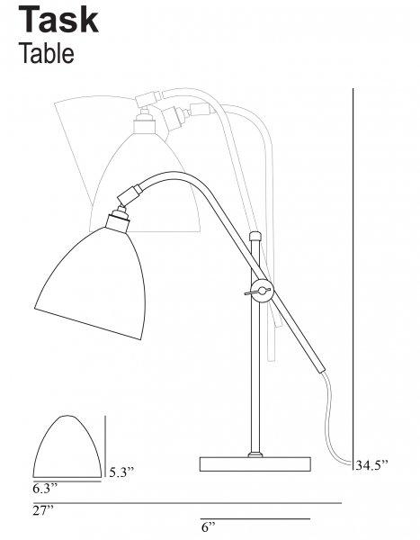 Task Table Lamp - Putty Grey - Original BTC - Table + Task - HORNE