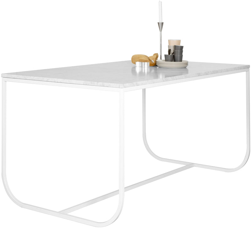 Tati Dining Table 140 - Asplund - Tables + Desks - Carrara Marble - 15 White - HORNE