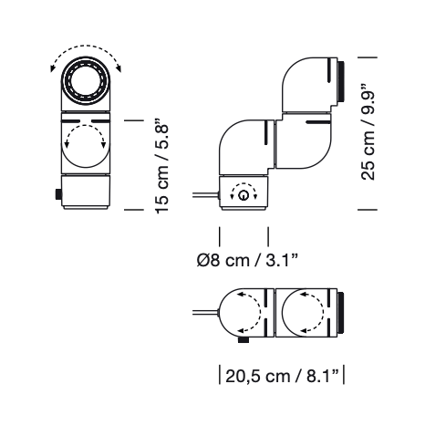 Tatu Table Lamp - Santa & Cole - Table + Task - White Grey - HORNE