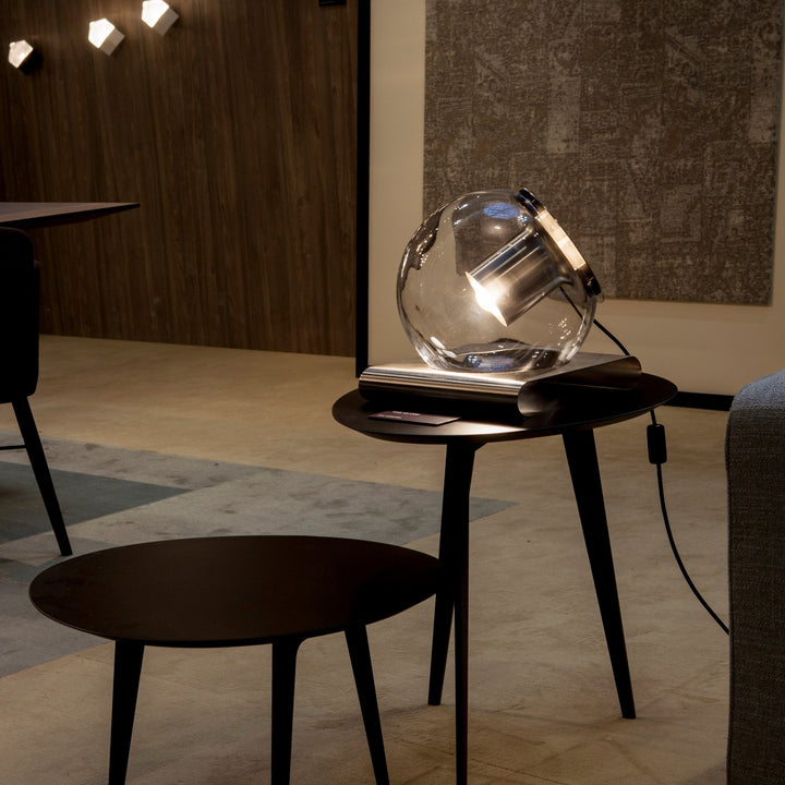The Globe Table Lamp - Oluce - Table + Task - Nickel - HORNE