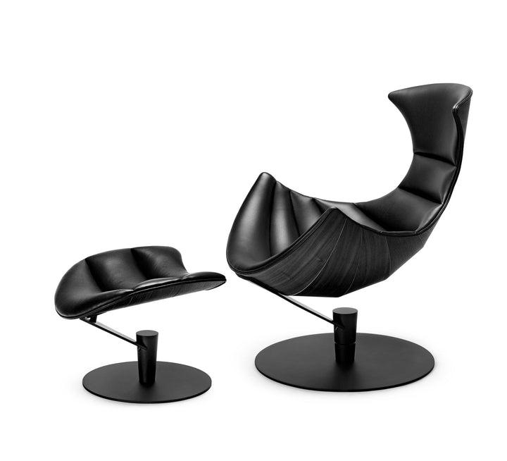 The Lobster Chair - Bruunmunch - Chairs - Lobster Chair and Footstool - Oak Veneer - Black Lacquered Steel - HORNE