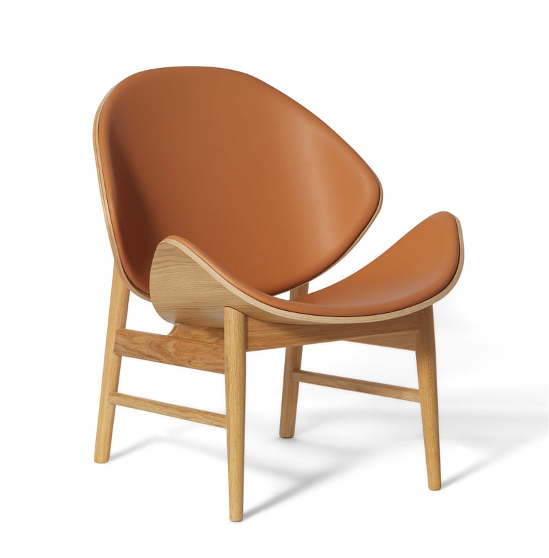 The Orange Lounge Chair - Upholstered Back and Seat - Warm Nordic - Chairs - Black Leather/ Black Oak - HORNE