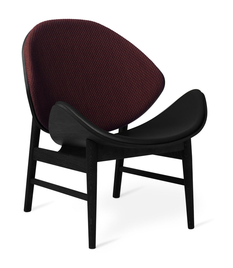 The Orange Lounge Chair - Upholstered Back and Seat - Warm Nordic - Chairs - Black Leather/ Black Oak - HORNE