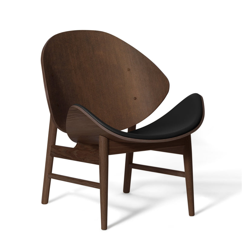 The Orange Lounge Chair - Upholstered Seat - Warm Nordic - Chairs - Black Leather/ Smoked Oak - HORNE