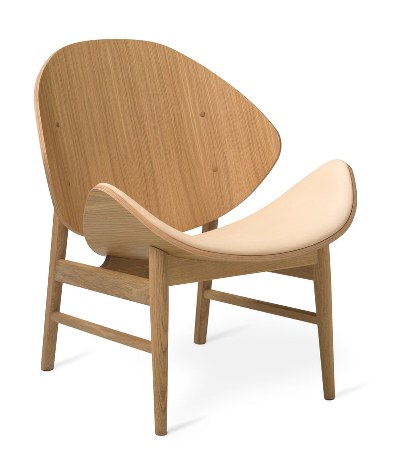 The Orange Lounge Chair - Upholstered Seat - Warm Nordic - Chairs - Black Leather/ Smoked Oak - HORNE