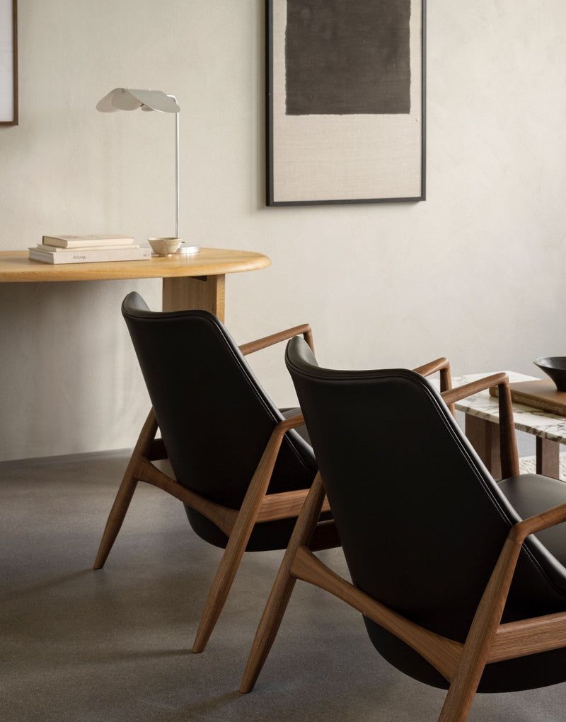 The Seal Lounge Chair - High Back - Audo Copenhagen Chairs - Natural Oak - Dakar Leather - 0329 Brown - HORNE