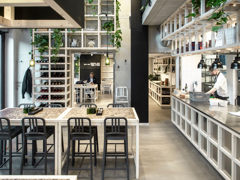 111 Navy Counter Stool - Emeco - Stools + Benches + Ottomans - Red - HORNE