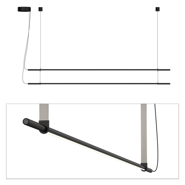 T.O. Pendant 2 Stack - Pablo Designs - Pendants - Matte Black - Light Grey - HORNE