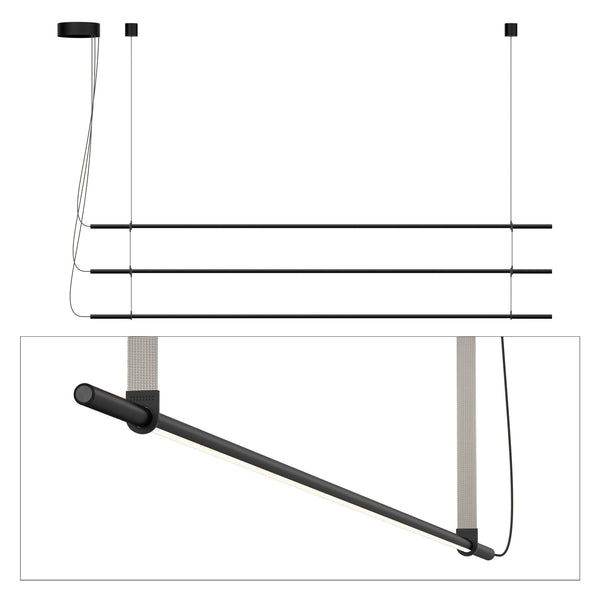 T.O. Pendant 3 Stack - Pablo Designs - Pendants - Matte Black - Light Grey - HORNE