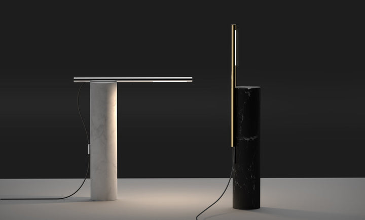 T.O Table Lamp - Pablo Designs - Table + Task - White Marble/Chrome - HORNE