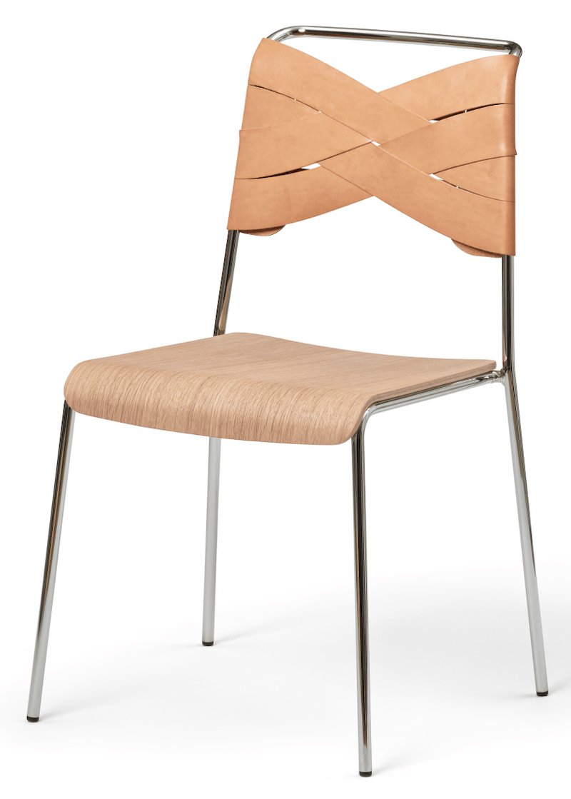 Torso Dining Chair - Design House Stockholm - Chairs - Cognac - Oak/Chrome - HORNE