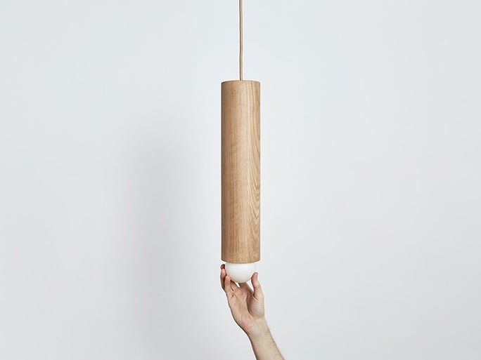 Tower Pendant I - Workstead - Pendants - Natural Oak - Hewn Brass - Cord - HORNE