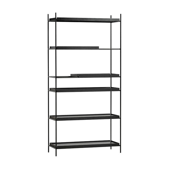 Tray Shelf - High - Woud - Shelving - 2 Short Black + 4 Wide Black - HORNE