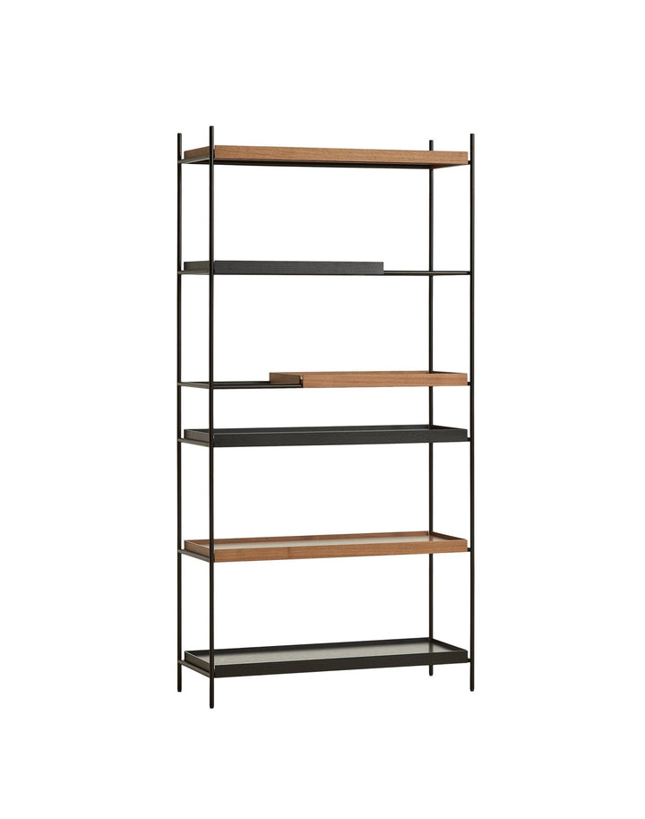 Tray Shelf - High - Woud - Shelving - 1 Short 2 Wide Walnut+ 1 Short 2 Wide Black - HORNE