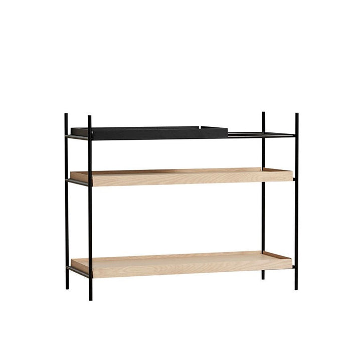 Tray Shelf - Low - Woud - Shelving - 1 Short Black + 2 Wide Oak - HORNE