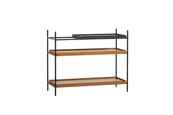 Tray Shelf - Low - Woud - Shelving - 1 Short Black + 2 Wide Walnut - HORNE