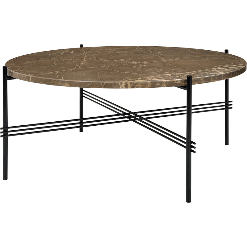 TS Coffee Table Round Ø 31.5 - Gubi - Tables + Desks - Brass - White Carrara Marble - HORNE
