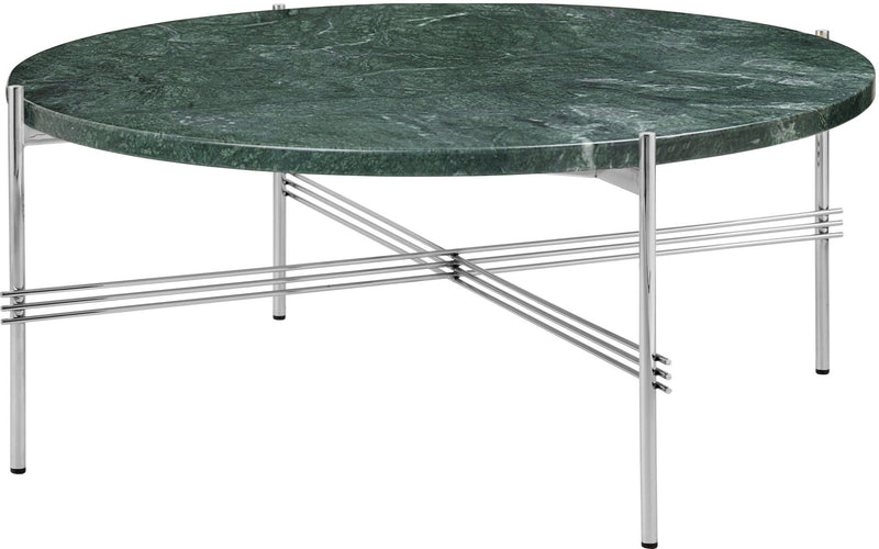 TS Coffee Table Round Ø 31.5 - Polished Steel - Gubi - Tables + Desks - Black Marquina Marble - HORNE