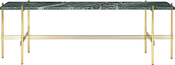 TS Console - 1 Rack - 47.2"L - Gubi - Tables + Desks - Brass - Green Guatemala Marble - HORNE