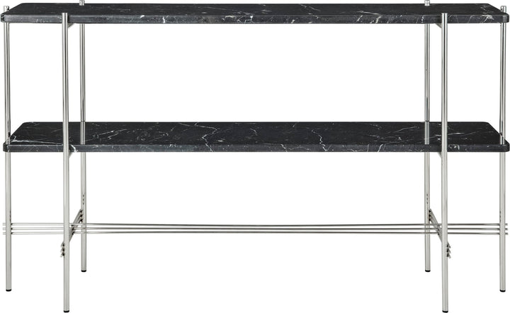 TS Console - 2 Racks - Polished Steel - Gubi - Tables + Desks - Black Marquina Marble - HORNE