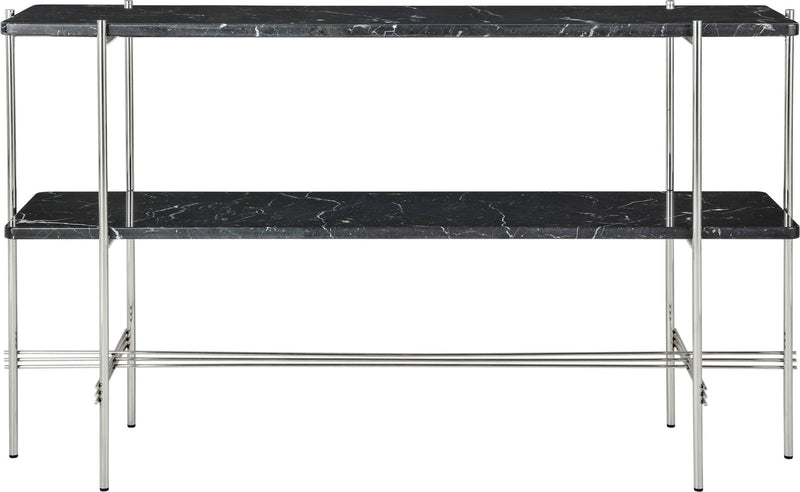 TS Console - 2 Racks - Polished Steel - Gubi - Tables + Desks - Black Marquina Marble - HORNE