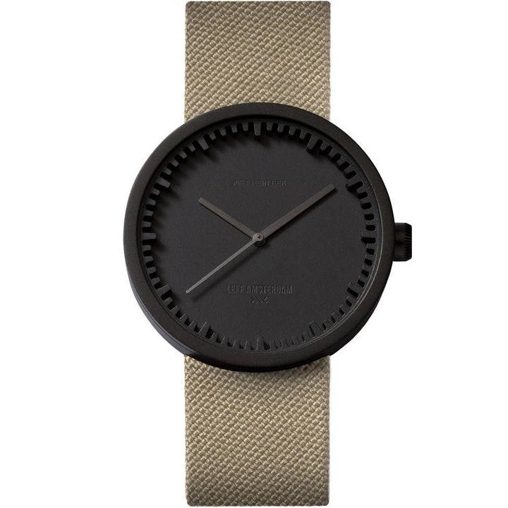 Tube Watch D38 - Leff Amsterdam - Clocks + Watches - Black Face - Sand Leather Strap - HORNE