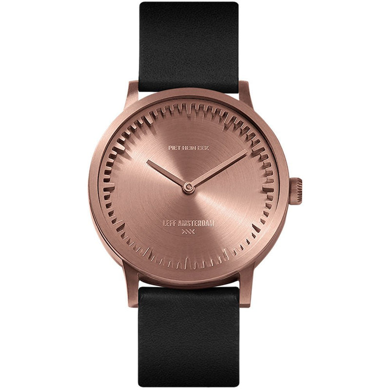 Tube Watch T32 - Leff Amsterdam - Clocks + Watches - Black Face - Black Leather Strap - HORNE