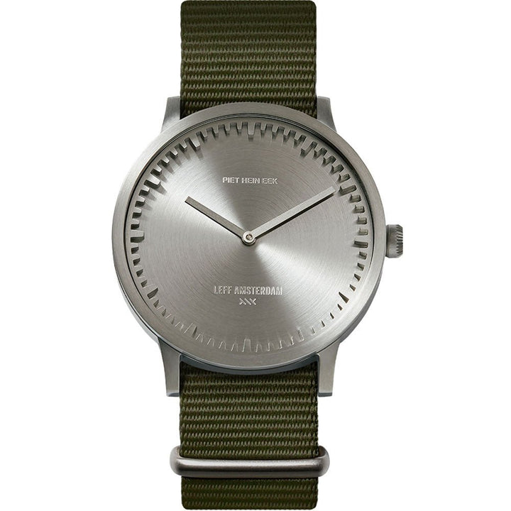 Tube Watch T40 - Leff Amsterdam - Clocks + Watches - Steel Face - Green Nato Strap - HORNE