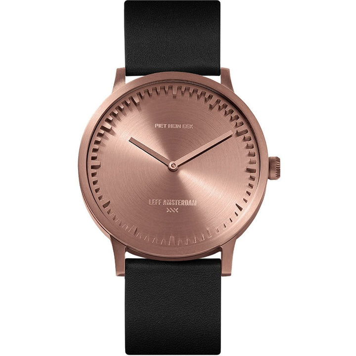 Tube Watch T40 - Leff Amsterdam - Clocks + Watches - Rose Gold Face - Black Leather Strap - HORNE
