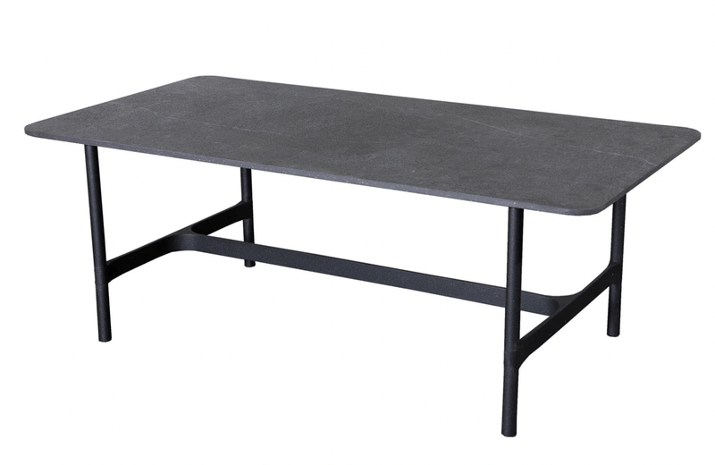 Twist Rectangle Coffee Table - Cane Line - Tables + Desks - Teak - Fossil Black Ceramic - HORNE