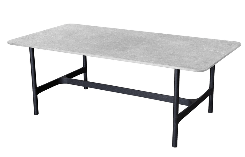 Twist Rectangle Coffee Table - Cane Line - Tables + Desks - Teak - Fossil Black Ceramic - HORNE