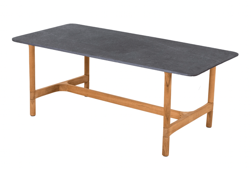 Twist Rectangle Coffee Table - Cane Line - Tables + Desks - Teak - Fossil Black Ceramic - HORNE
