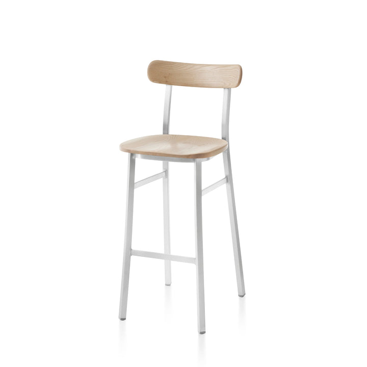 Utility Bar Stool - Emeco - Stools + Benches + Ottomans - Hand Brushed - Ash - HORNE