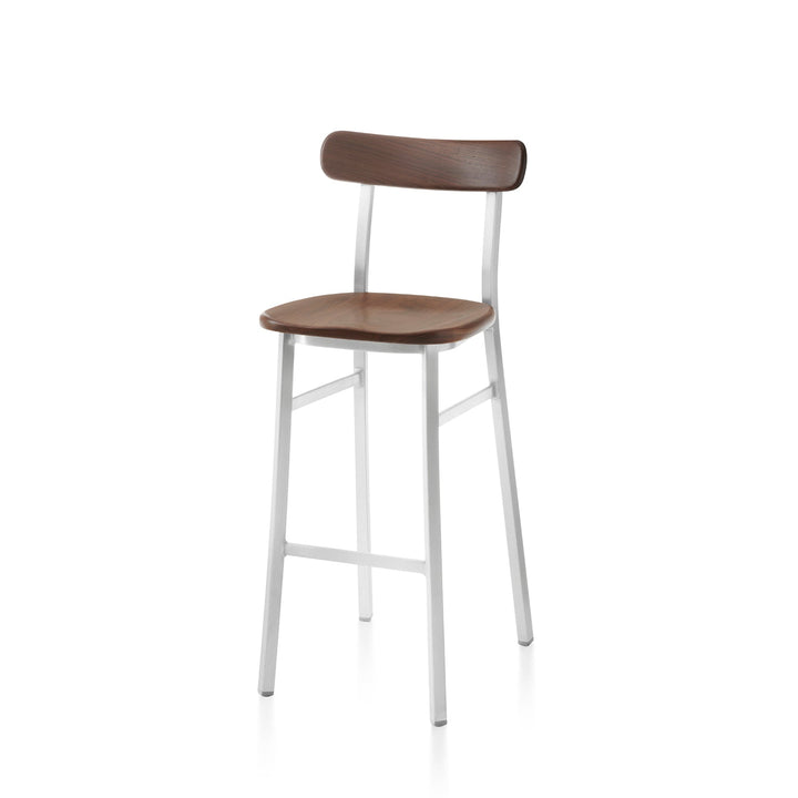 Utility Bar Stool - Emeco - Stools + Benches + Ottomans - Hand Brushed - Walnut - HORNE