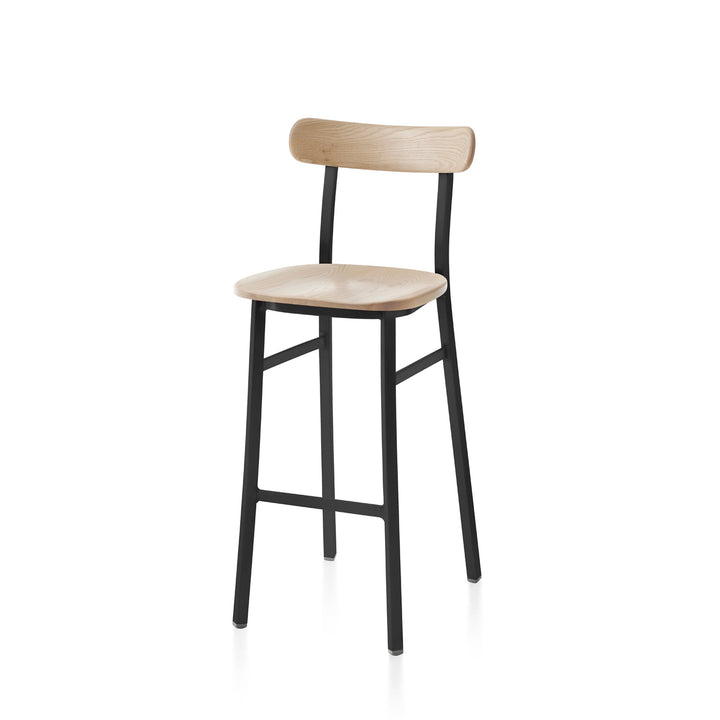 Utility Bar Stool - Emeco - Stools + Benches + Ottomans - Powder Coated Black - Ash - HORNE