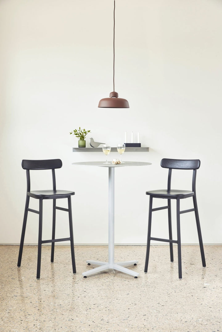 Utility Bar Stool - Emeco - Stools + Benches + Ottomans - Powder Coated Black - Walnut - HORNE