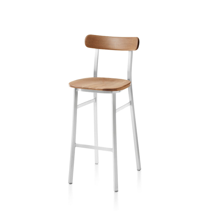 Utility Bar Stool - Emeco - Stools + Benches + Ottomans - Hand Brushed - Oak - HORNE