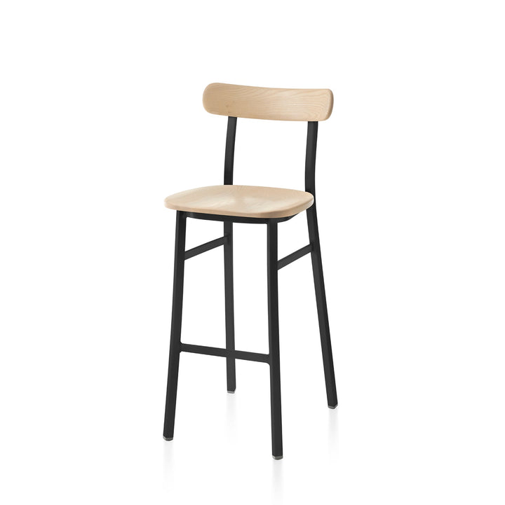 Utility Bar Stool - Emeco - Stools + Benches + Ottomans - Powder Coated Black - Accoya - HORNE