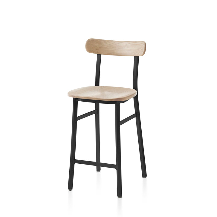 Utility Counter Stool - Emeco - Stools + Benches + Ottomans - Powder Coated Black - Ash - HORNE